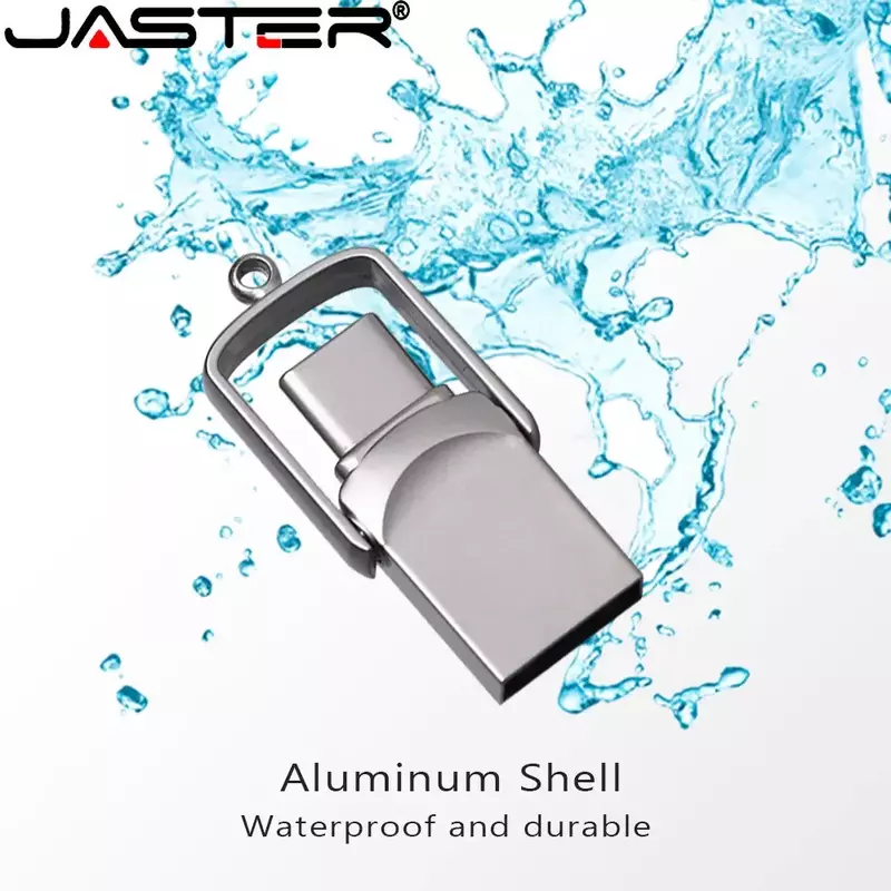 JASTER-Clé USB en métal avec logo personnalisé gratuit, mini clé USB portable, disque U, TYPEC, 16 Go, 32 Go, 64 Go, 128 Go