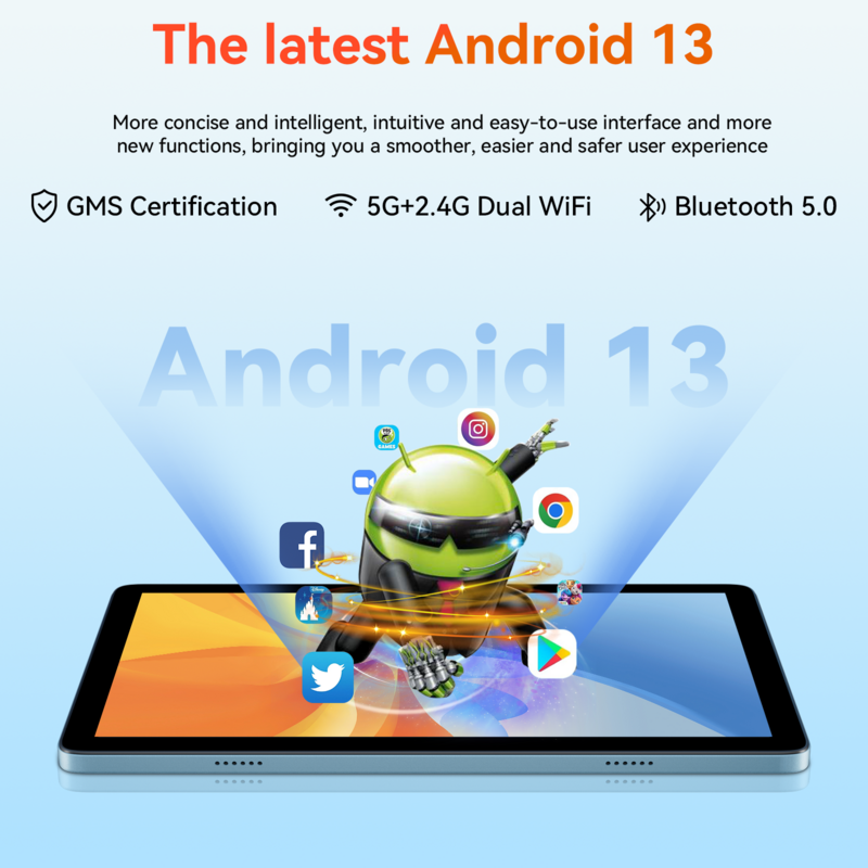 Adreamer-LeoPad20 3 + 32G Android 13 Tablet, 10.1 ", 6000mAh, 1280x800 Tela IPS, 6000mAh, WiFi, Portátil, PC, Câmera de 2MP + 5MP