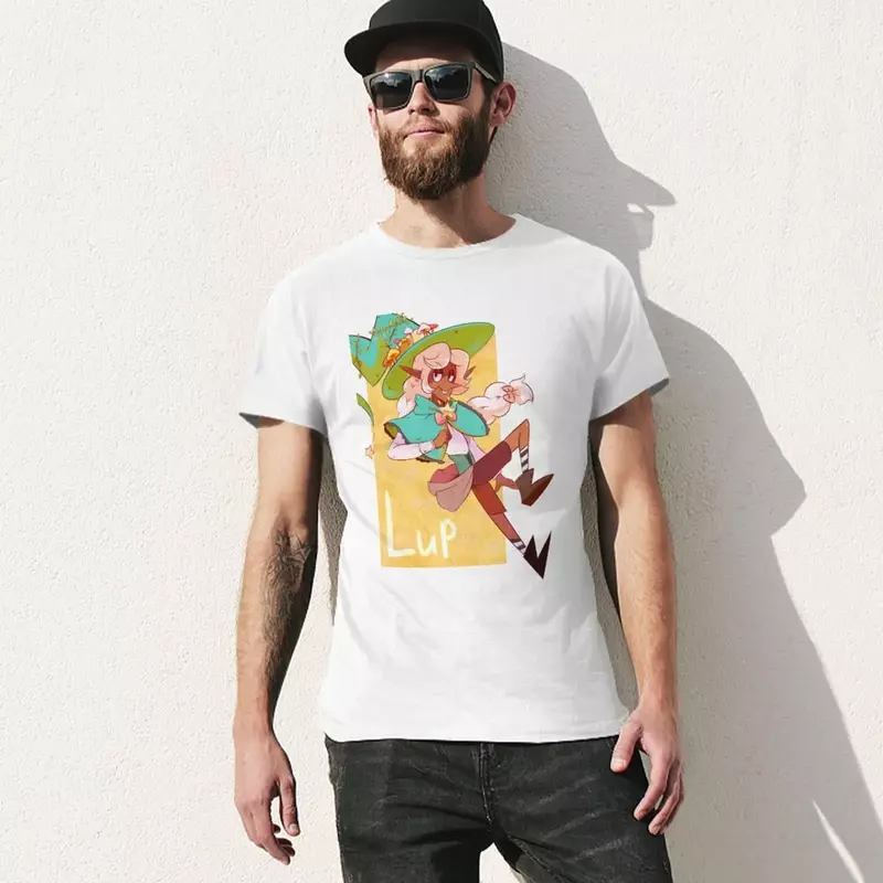 Lup-Camiseta de gran tamaño para hombre, ropa vintage, camisetas gruesas