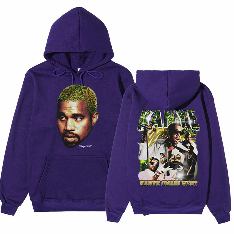 Rapper Kanye West College Dropout Graphics felpa con cappuccio stampata su entrambi i lati uomo donna Hip Hop felpe Vintage felpe con cappuccio Streetwear