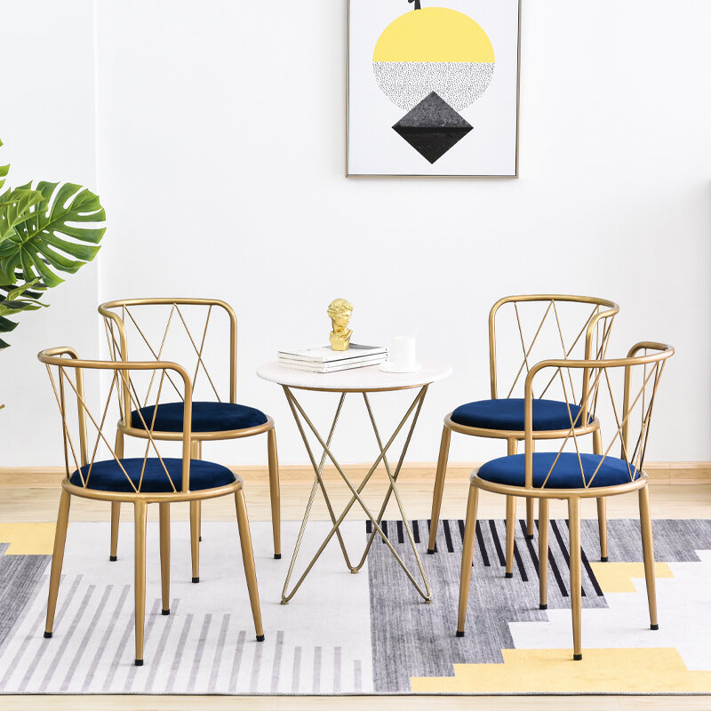 Mesa y silla de hierro de estilo nórdico para café, comedor, ocio, tienda de postres, tienda de té con leche, combinación de recepción
