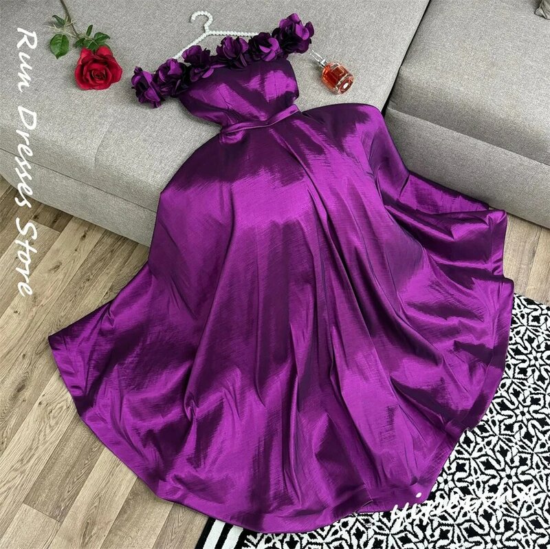 Изысканные платья трапециевидной формы с открытыми плечами для Quinceanera, атласное платье с цветочным принтом для торжественных случаев