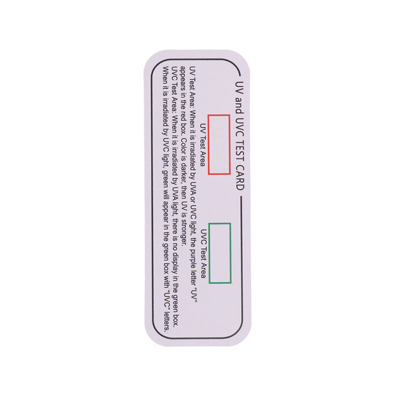 Tarjeta de prueba de piezas de 10 UVC-UVA, tarjeta de prueba óptica, tarjeta indicadora de longitud de onda óptica