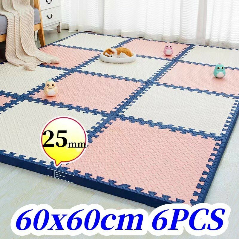 Alfombra de juego para bebé, de suelo de Tatame tapete, Puzzle, suave, 60x60cm, 6 unidades