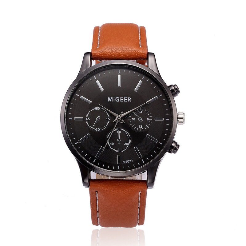 Leather Band Analog Alloy Quartz Wrist Watch 22mm watch strap men  watches  high quality reloj deportivo hombre orologi uomo