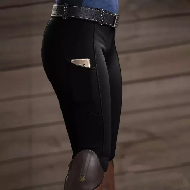 กางเกงขี่ม้าสำหรับผู้หญิงกางเกงลำลองรัดรูปสะโพกยืดกางเกงรัดรูปยุโรปและอเมริกา