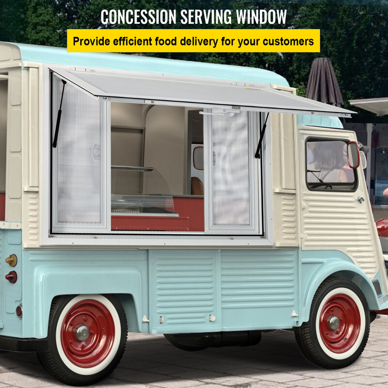 VEVOR Concession Stand เสิร์ฟหน้าต่าง36X36นิ้วอลูมิเนียมรถบรรทุกอาหารบริการหน้าต่างสำหรับรถบรรทุกอาหาร Concession รถพ่วง