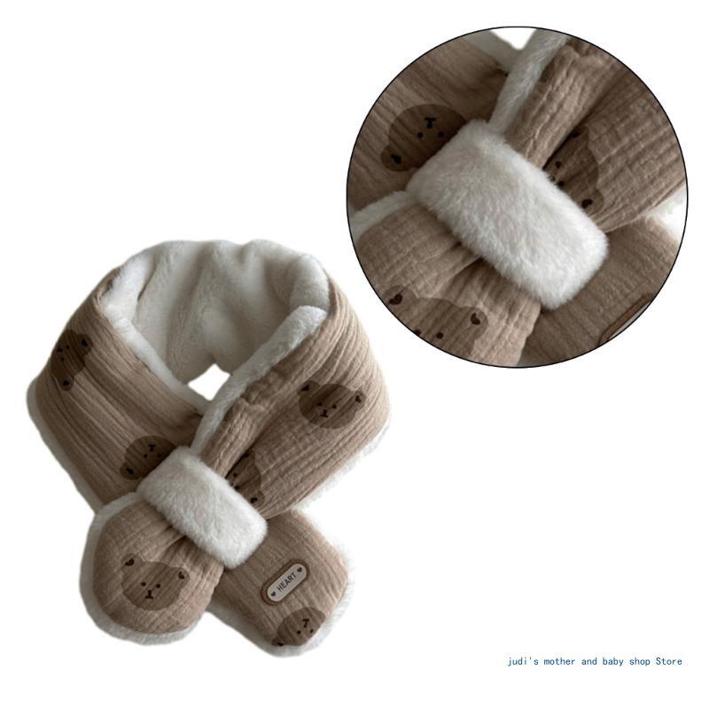 67JC Sciarpa calda invernale Sciarpe calde per bambini adorabili Modello unisex orso cartoon Silenziatore lungo Fazzoletto da