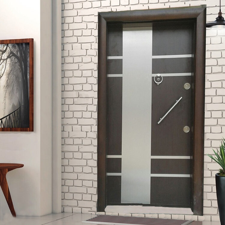 Puerta delantera de casa, puerta de seguridad de acero, diseño de puerta de acero