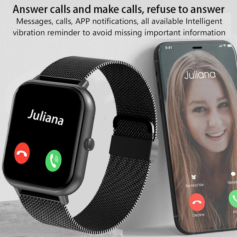 Dla Xiaomi Huawei IOS 2024 nowy Smartwatch mężczyźni kobiety tętno ciśnienie krwi Fitness Tracker Bluetooth Call Smartwatch Man