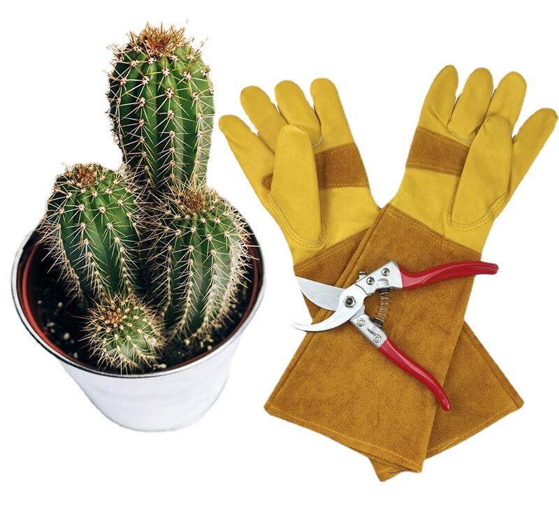 1 Pair Heavy Duty Gardening Rose Pruning Gauntlet Gloves Thorn Proof Long Sleeve Work Welding Garden Gloves