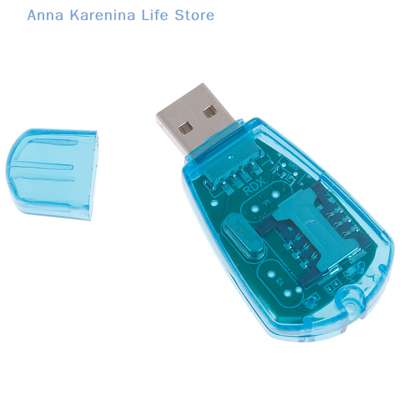 Lector de tarjetas SIM USB azul claro, Kit de copia/clonador, GSM, CDMA, SMS, edición de respaldo + CD, dispositivo de datos para Teléfono Móvil, 1 Juego