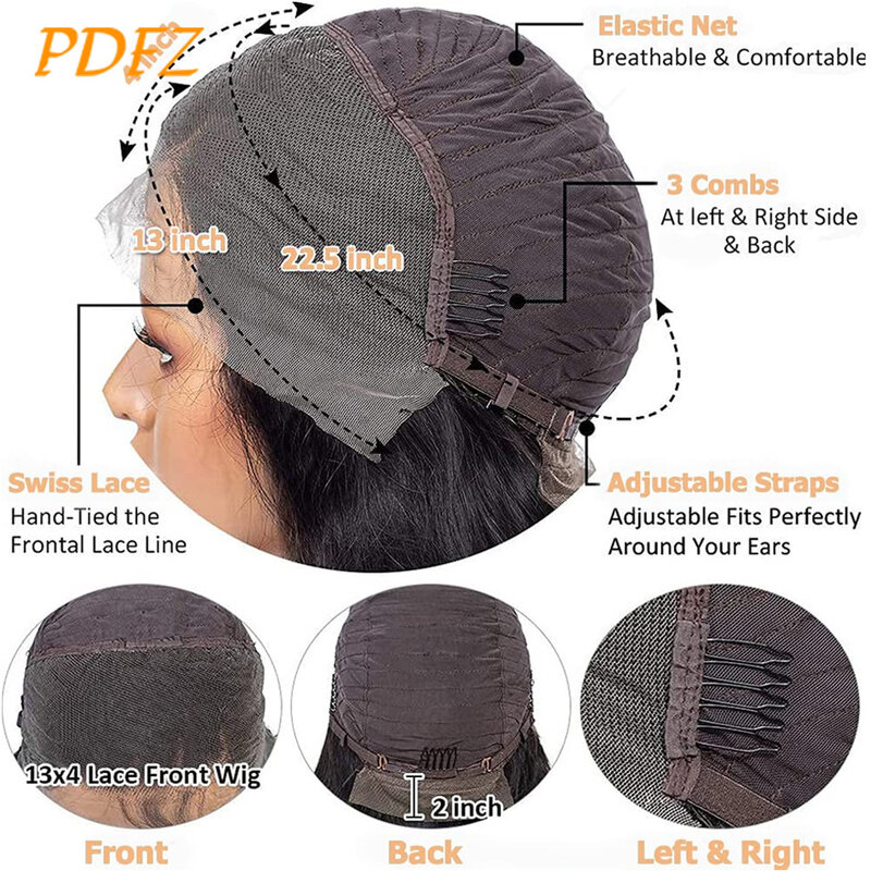 Peruca de cabelo humano encaracolado, HD Lace Frontal Peruca, Perucas sem cola, Pré Arrancadas, Pré-Arrancadas, 13x4