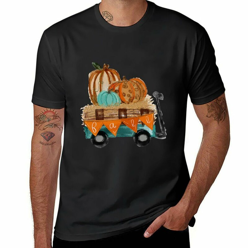 Ретро Осенняя футболка с изображением тыквы грузовика Новая коллекция спортивная мужская одежда для фанатов