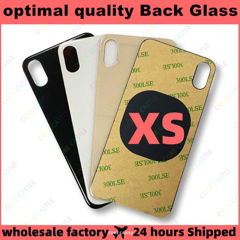 IPhone xs,スペアパーツ,大きな穴のある高品質のガラスバックカバー