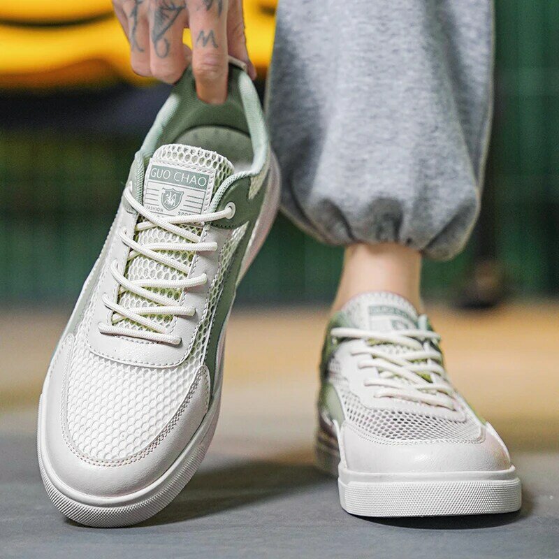 Casual Mesh Breathable Comfortable Men Shoes 2023new Fashion Simple All-match Portability Color Matching Casual Shoes Summertime