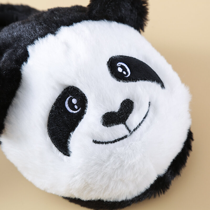 Serpillière d'intérieur en forme de panda mignon pour garçons, noir et blanc, tapis chaud, cadeau de Noël et de Pâques
