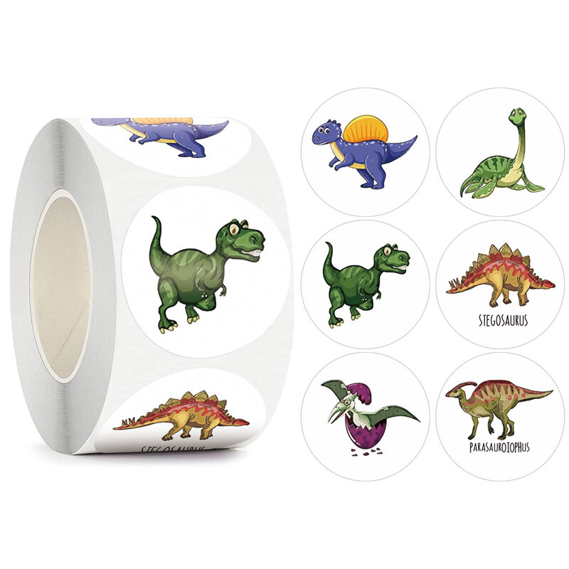 100-500 шт., детские наклейки с рисунком динозавра