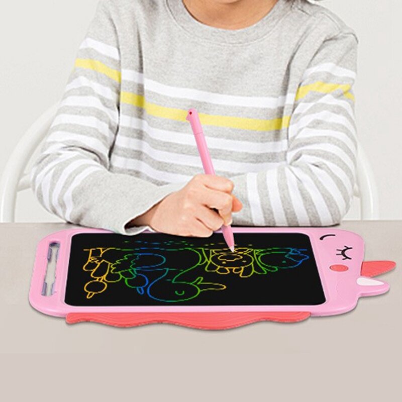 Tablet inteligente de caligrafia LCD infantil, 10 ", colorido, desenhos animados Graffiti, durável, B