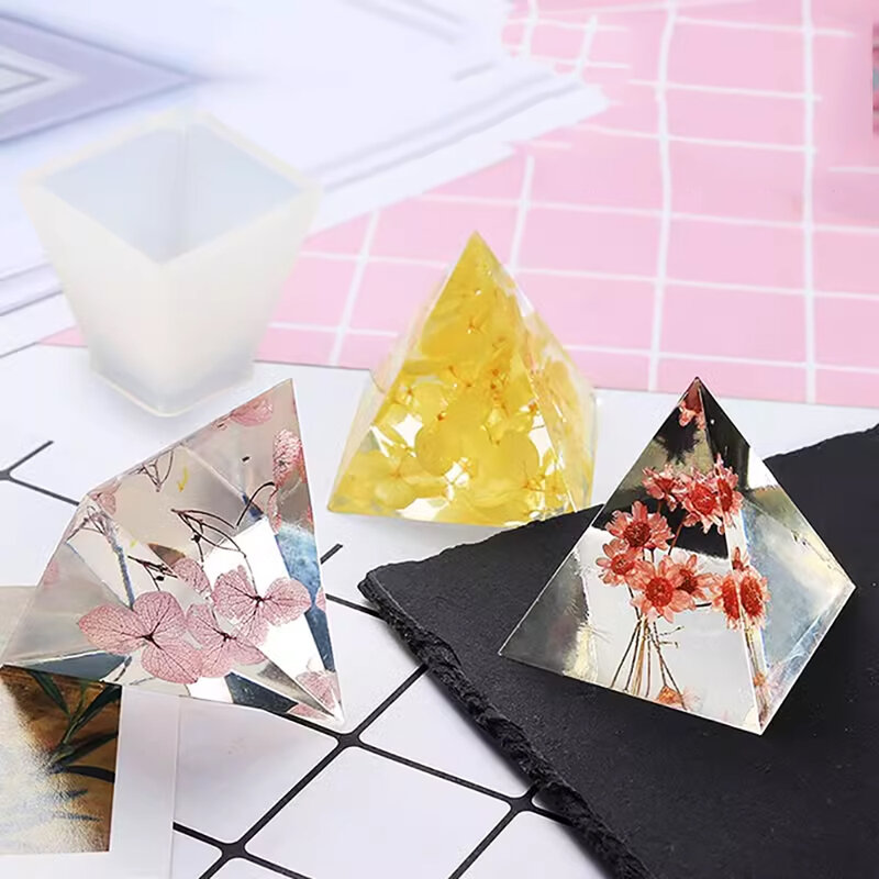 1 sztuka forma kostki geometryczna kula DIY kryształowa kropla klej forma silikonowa suszony kwiat próbka trójwymiarowa piramida diament