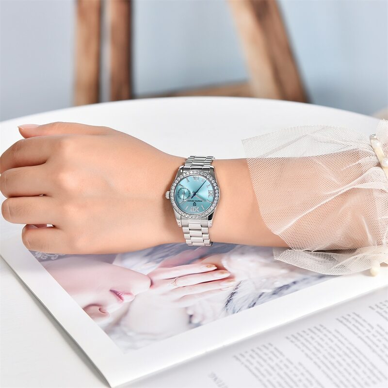 PAGANI DESIGN 여성용 우아한 럭셔리 쿼츠 손목시계, 방수 시계, 사파이어 시계, 패션, 32mm, 2024 신제품