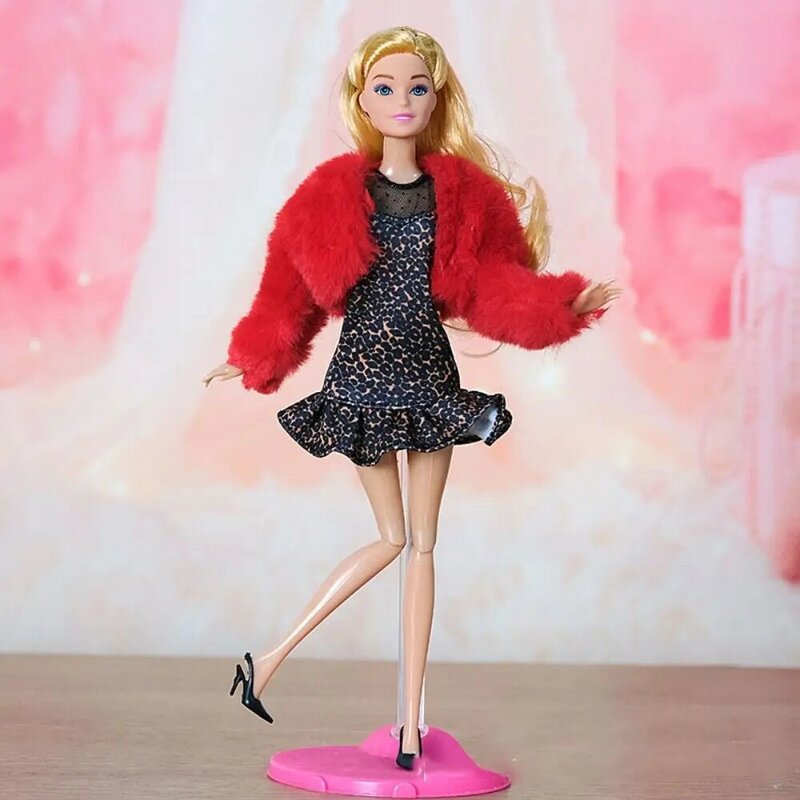 Pakaian boneka buatan tangan, Gaun modis, Sweater, topi, celana atas, aksesori pakaian boneka Barbie, hadiah mainan anak perempuan