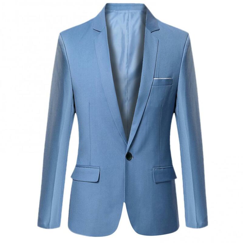 Männer Blazer Jacken 2023 Feste Farbe Langarm Revers Slim Fit Business-Blazer Anzug Mantel Outwear Marke Mens Casual Blazer mäntel