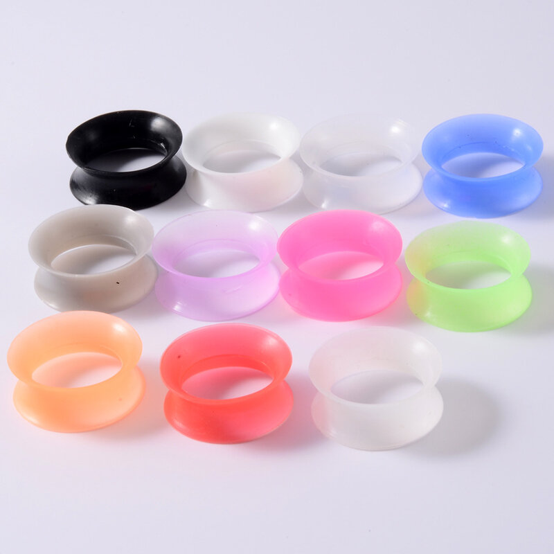 2Pcs Flexible Silicone Ear Plugs and Tunnels Skin Tunnel Plugs Hollow Expander Ear Gauges 3-25mm Earlets Piercing Body Jewelry