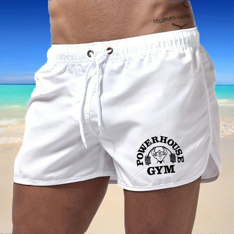 POWERHOUSE GYM Fitness Men's Shorts Fashion Sports Shorts Running Quick Drying Pants Summer Slim Fit Training Beach Pants