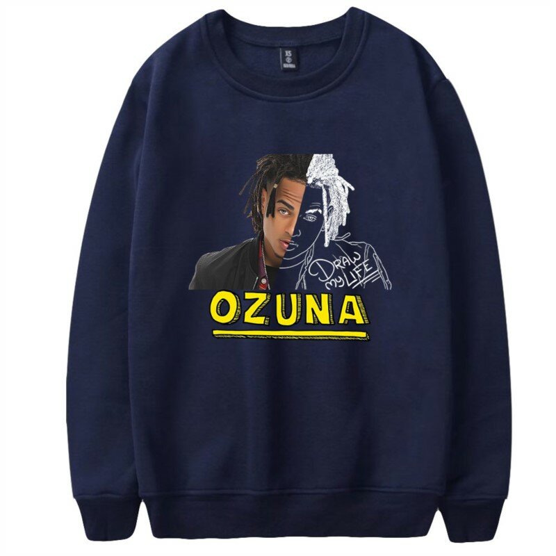 Ozuna Merch Langarm Sweatshirt mit Rundhals ausschnitt für Männer/Frauen Unisex Winter Kapuze Trend Cosplay Streetwear