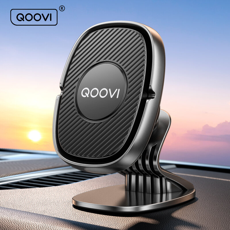 QOOVI حامل هاتف جوال مغناطيسي للسيارةقائم للهواتف المحمولة دوارة 360 درجة، يثبت في خلية فتحة التهوية عن طريق مغناطيس، مزود بتقنية النظام العالمي لتحديد المواقع، يستخدم لهواتف أيفون وشاومي وسامسونج وهواوي
