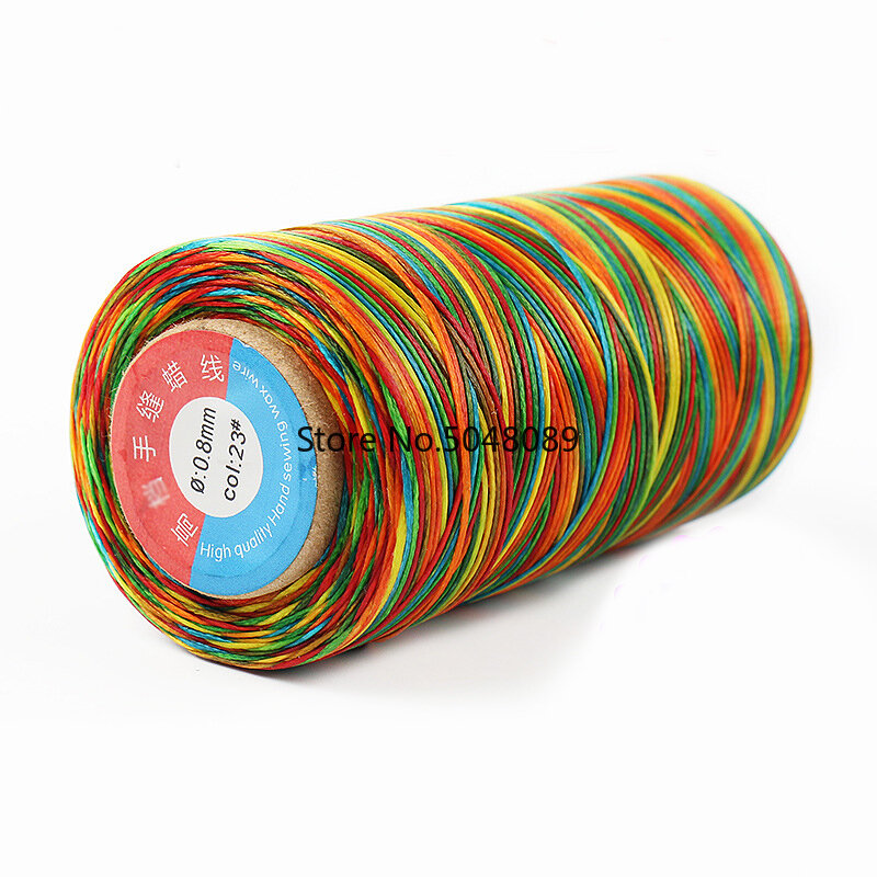 260m Waxed Thread Cotton polyester Hand Knitting String Strap Necklace Rope Bead Sewing Craft for Leather Caft Stitching 0.8MM