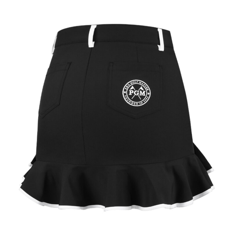 PGM-Falda corta de Golf para mujer, de secado rápido, transpirable, para las cuatro estaciones, falda de cola de pez bordada a la moda, color blanco y negro, XS-XL