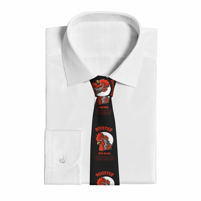 Classic Tie for Men Silk Mens Neckties for Wedding Party Business Adult Neck Tie Casual Rooster Illustration Tie