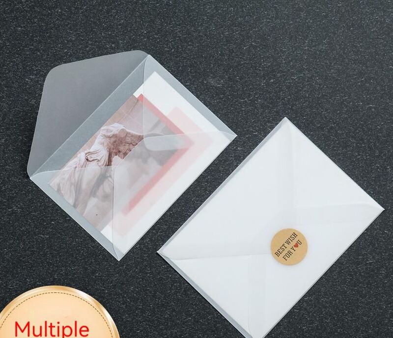 50 sztuk przezroczyste kwas siarkowy koperta papierowa ślubna w stylu Vintage karta pocztowa z zaproszeniem do przechowywania przezroczyste pusta koperta
