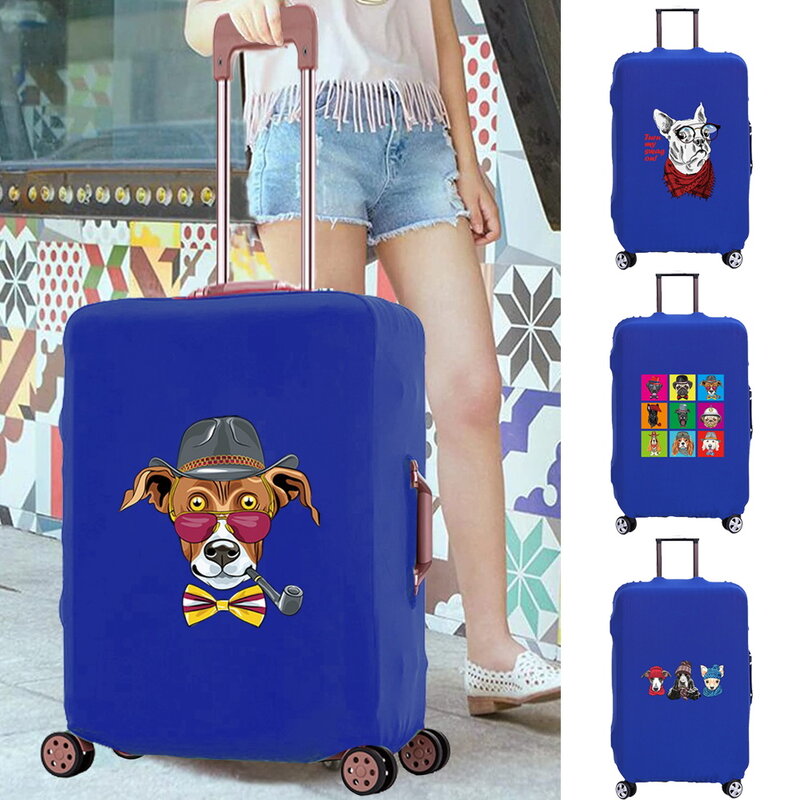 Luggage Case Scratch Resistant Suitcase Cover Dog Print Trolley Protective Cases Apply To 18-28 Inch Travel Accessory Covers