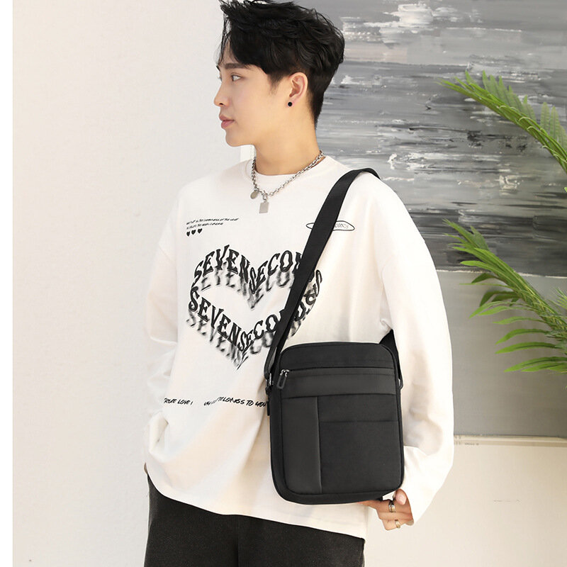 Nylon Shoulder Bag for Male Fashion Crossbody Bag Outdoors Waterproof Small Backpack Travel Phone Pouch Messenger Bags