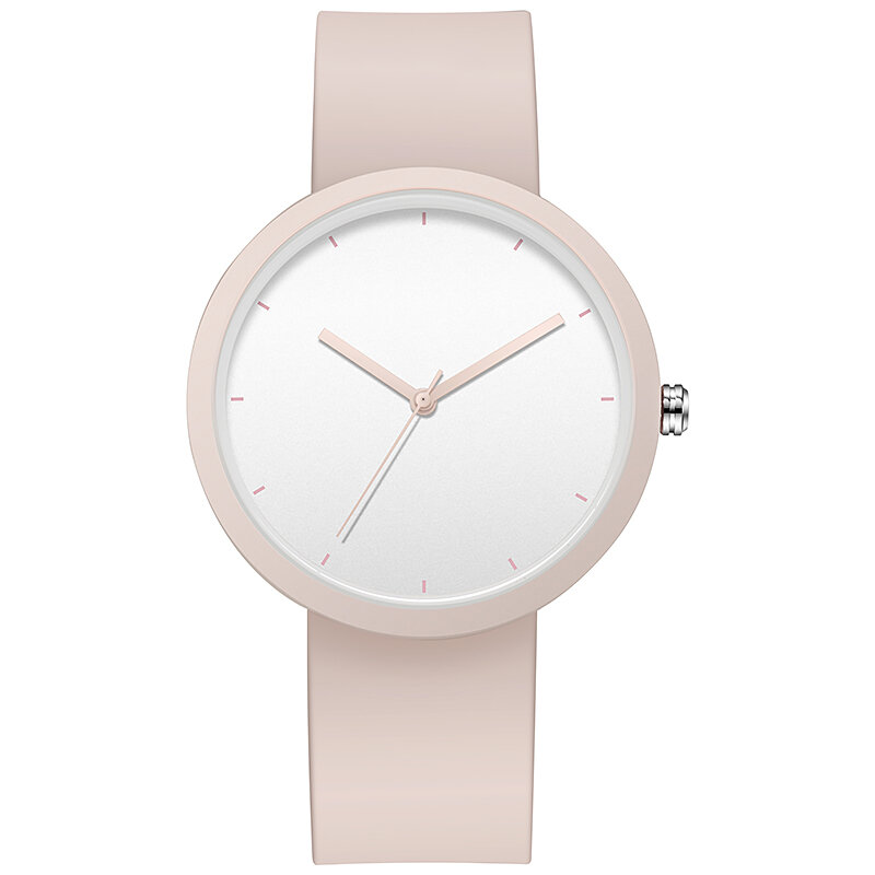 Jam tangan minimalis untuk wanita casing 41mm dengan tali karet lapisan PVD