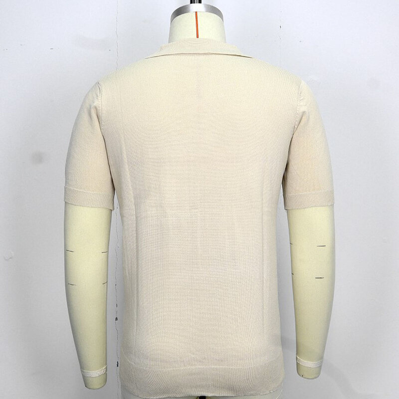 Topowa koszula z krótkim rękawem w jednolitym kolorze Streetwear V Neck Pullover Top Vintage Business Casual Classics Wygodna moda