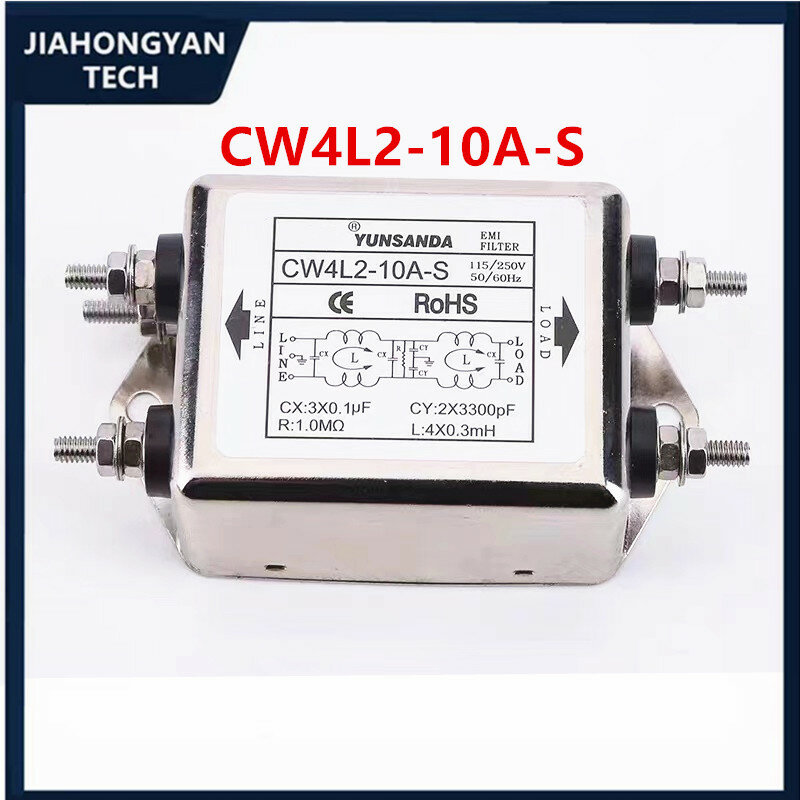 Daya EMI Filter CW4L2-10A-T/S CW4L2-6A-T/S CW4L2-20A-T/S fase tunggal AC 115V / 250V 20A 50/60HZ