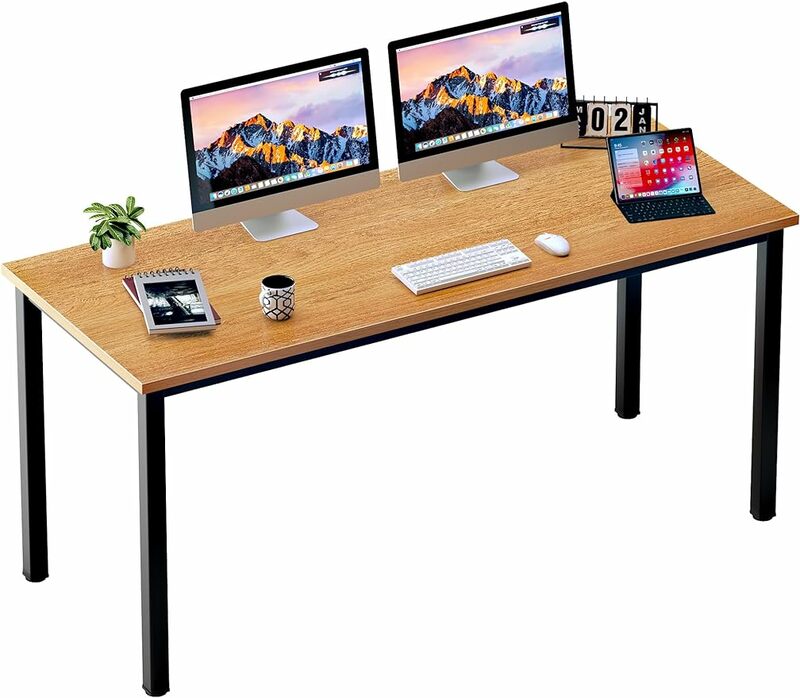 Grande laminado madeira computador Desk, Real e estável, Home Desk, Workstation, 63 em