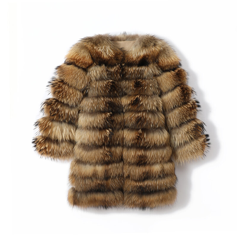Winter Jacket Vest Luxury Long Furry Fur 100%Natural Real Fox Fur Coat For Women's Warm Coat Big Size Clothes For Women10XLBlack