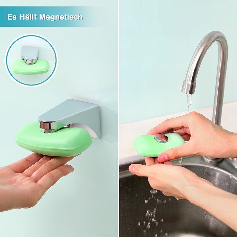 Saboneteira Magnético Saboneteira Com Drainag Aço Inoxidável Saboneteira Saboneteira Saver Dish Soap Storage Holder Banheiro Accersories