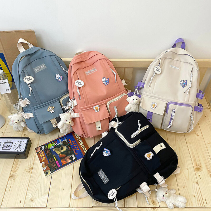 Женский рюкзак для старшей школы, модный вместительный нейлоновый школьный ранец для студентов, дорожная сумка на плечо, 2023