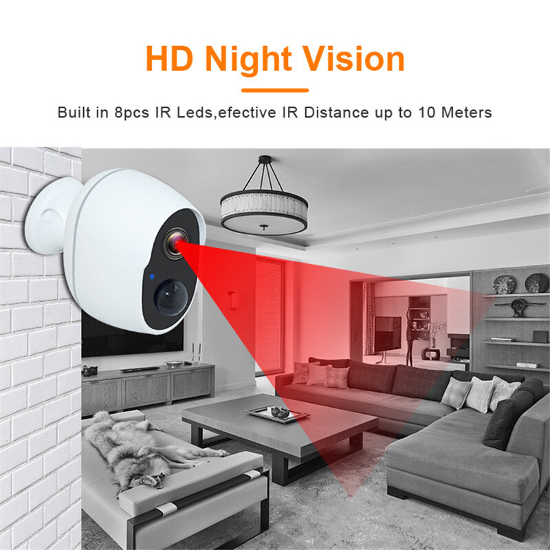 1080P Tuya Smart IP Camera Wireless WiFi Battery Camera Night Vision Automatic Tracking Indoor Home Security Surveillance Camera