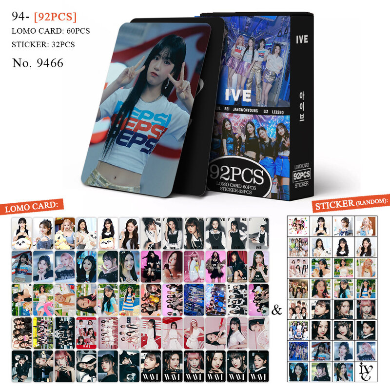 92pcs Kpop IVE Photocard Albums I've MINE Lomo Card Wonyoung Photo Postcard Collectible Card for Fans Gift