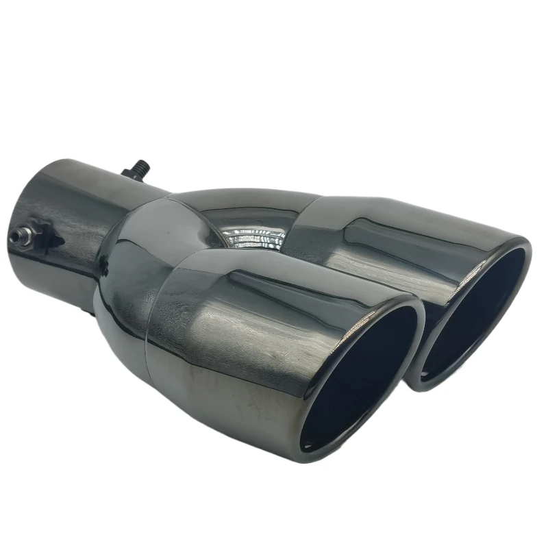 Car Exhaust Muffler Tip Nozzle Tail Pipe Stainless Steel Muffler Double Square TailPipes Exhaust System Inlet 60mm
