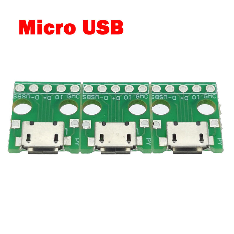 1-10 buah adaptor USB mikro ke DIP 5pin konektor wanita tipe B konverter pcb pinboard 2.54 Jack mikro