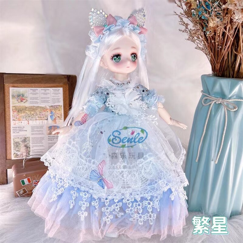 1/6 Doll 30cm Cute Blyth Doll Joint Body Fashion BJD Dolls Toys with Dress Shoes Wig Make Up Gifts for Girl pullip