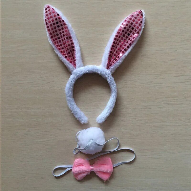 Bambini adulto Bunny Ear fascia per capelli Set nero rosa bianco blu Fancy Dress Costume Hen Party big Rabbit ear hairbands headwear tail